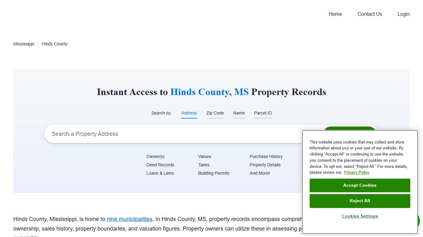 Hinds County Property Records Owners, Deeds, Permits